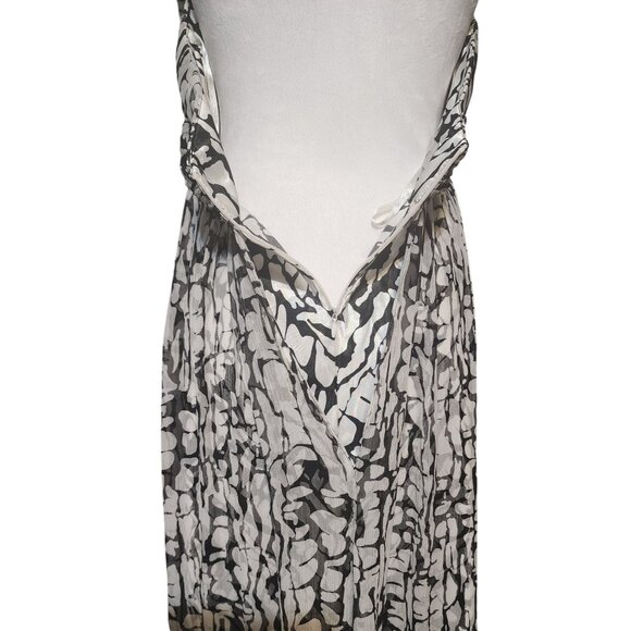 Y2K Spiegel Black/White Print Halter Maxi Dress Size 10 Formal-Wedding Wear - Picture 4 of 8